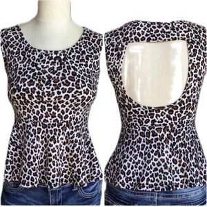 B ENVIED | Leopard Print Peplum Top